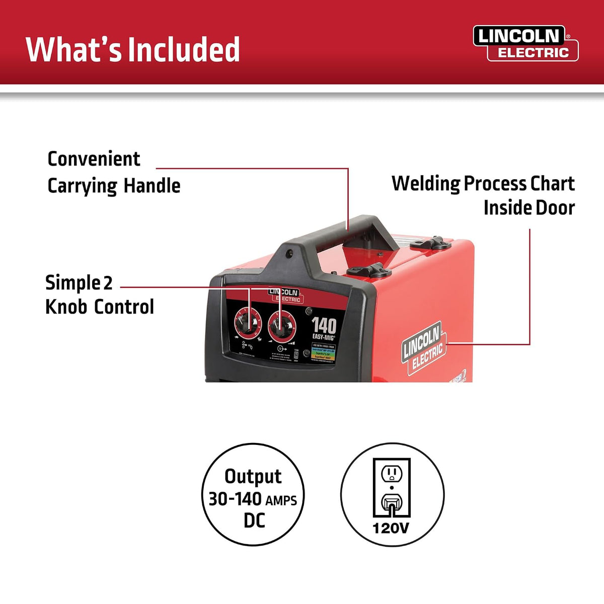 Soldadora MIG Lincoln Easy MIG 140 Pack Completo | 120V