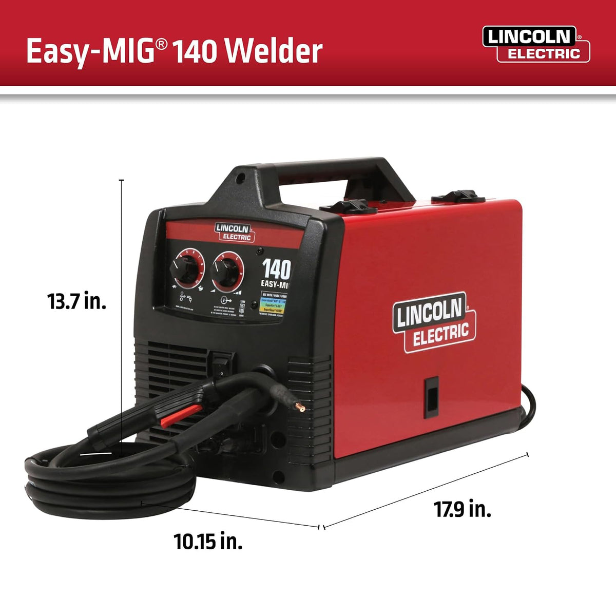 Soldadora MIG Lincoln Easy MIG 140 Pack Completo | 120V