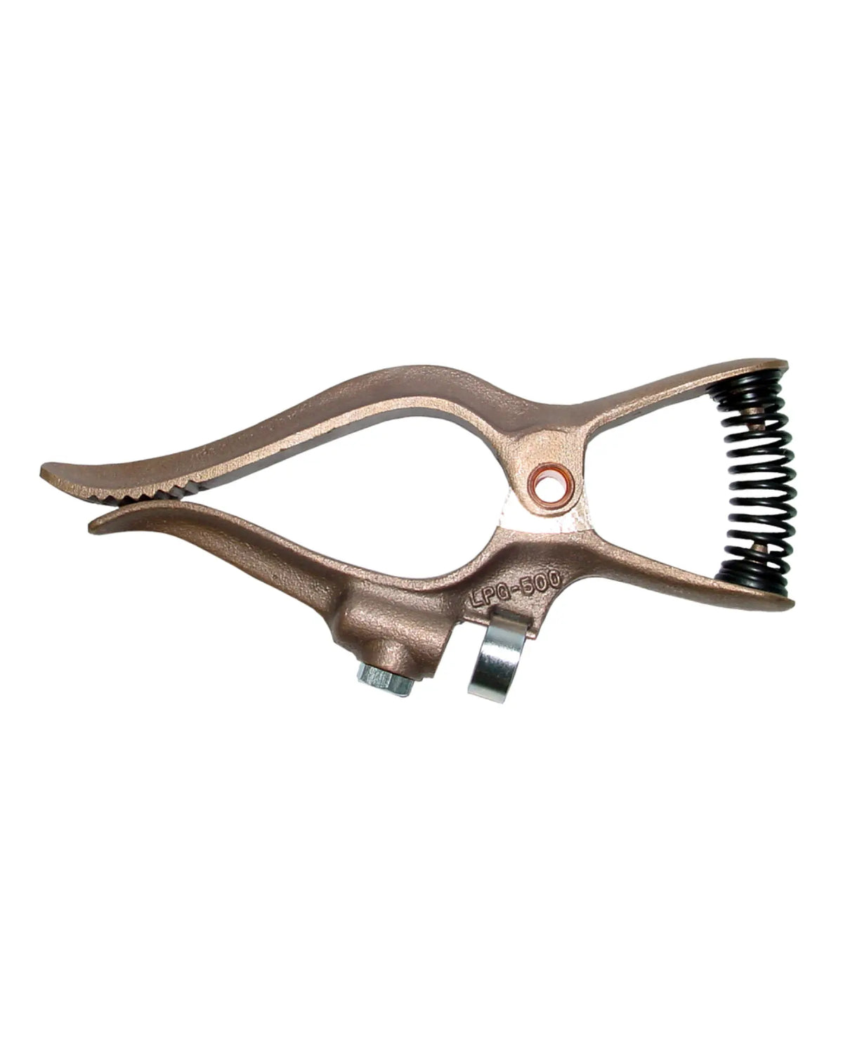Pinza de tierra de cobre con mandíbulas curvadas, 500 Amp Weldmark by Lenco