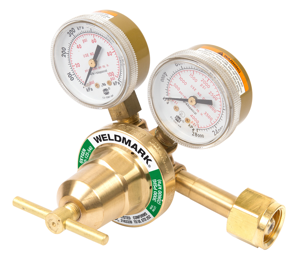 Regulador Weldmark RC 250 Oxígeno de una etapa 5-125 psi CGA:540