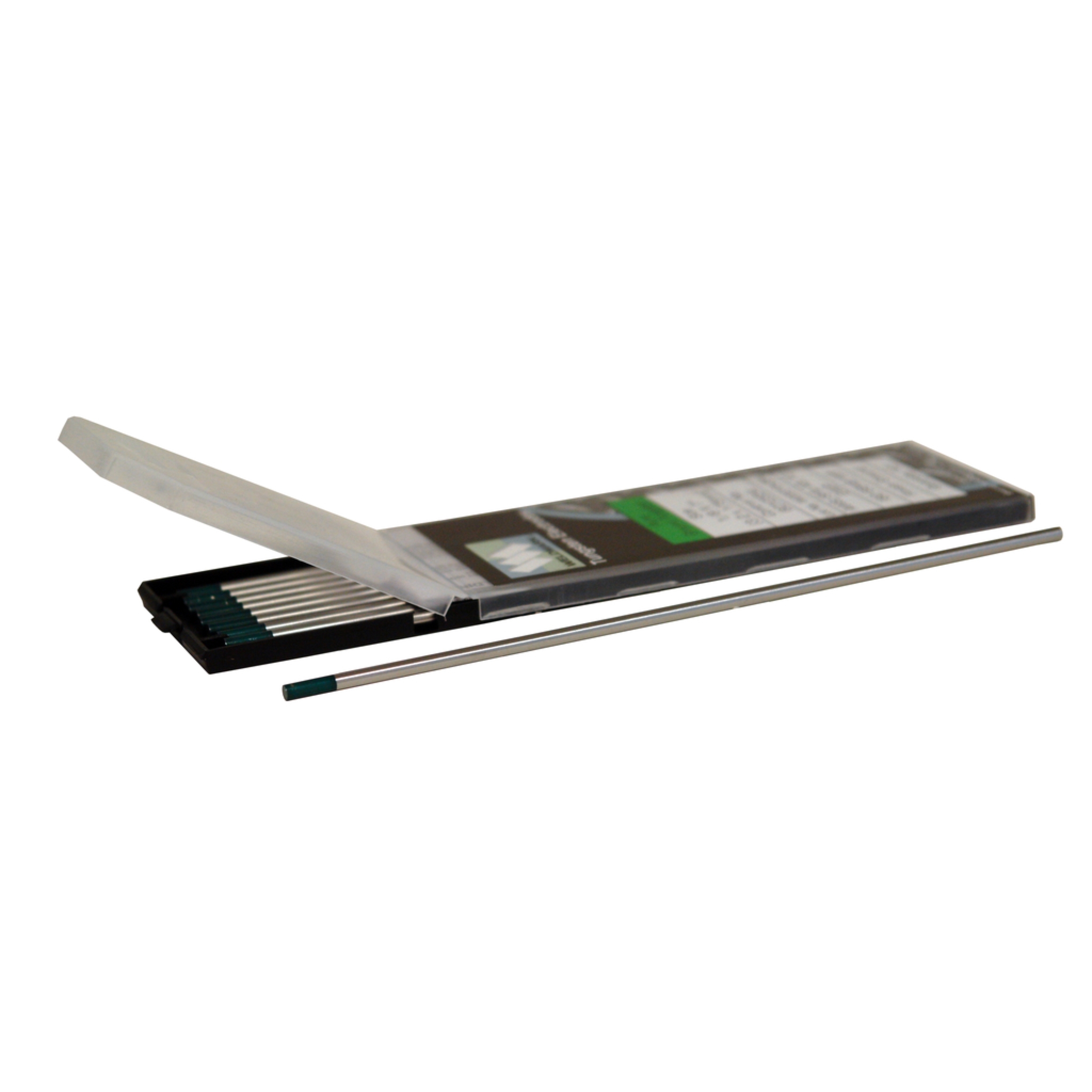 Green Tipped Pure Tungsten Electrodes, 1/8 x 7-inch